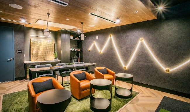 lounge area with modern design and modern seating